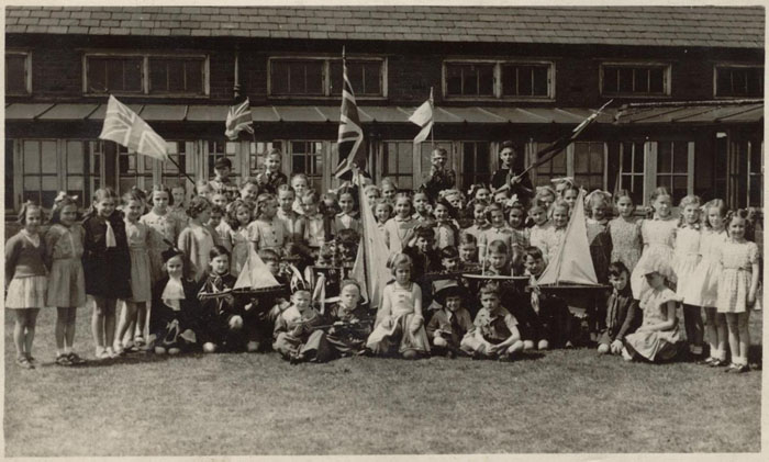 Forefield children on Empire Day, circa 1945