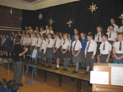 Miss Sprawson leads the school choir
